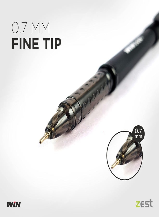 دبليو آي أن أقلام حبر جاف WINT Zest | 100 قلم حبر أسود | أقلام حبر جاف أنيقة وعالية الجودة | كتابة سلسة | رأس 0.7 مم | مجموعة ألوان مختلفة للهيكل | عبوة أدوات مكتبية متنوعة - Image 2