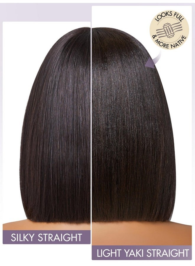 LUVME HAIR 10 Inch Light Yaki Straight Bob Wig With Bangs Human Hair Realistic Hd Lace Short Black Bob Wigs Ready To Go Blunt Cut Bob Wig Glueless 180 Density - Image 5