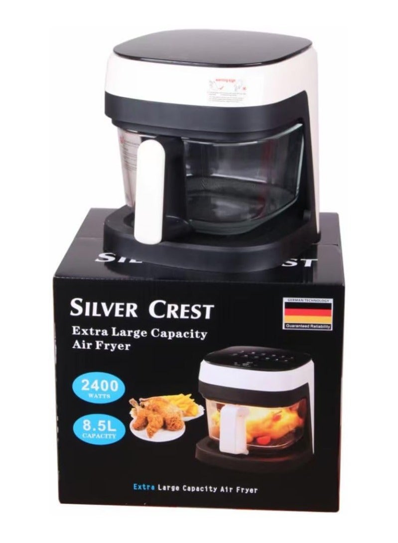 سيلفر كريست مقلاة هوائية سيلفر كريست سعة 8.5 لتر، سعة XXL، سلة عرض، 8 وظائف محددة مسبقًا، 1400 وات  - Image 1