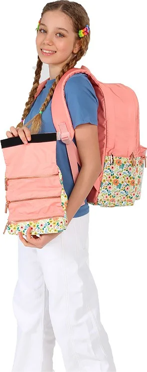 KAUKKO Soft Floral Surprise Pencil Bag Salmon