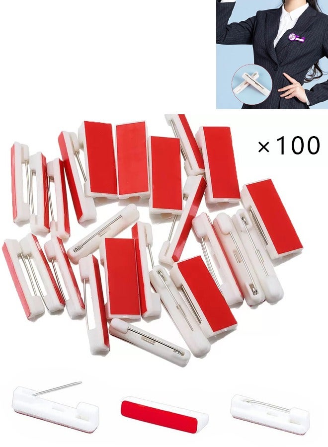 rocooart 22mm Large Safety Bar Pins with Adhesive 100 Pcs Durable Metal Safety Pins for Name Tags Everyday Use Office Home Sewing Craft - Image 1