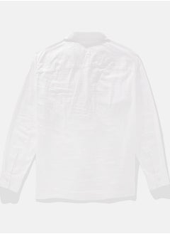 American Eagle Long-Sleeve Linen-Blend Popover Shirt  - Image 3