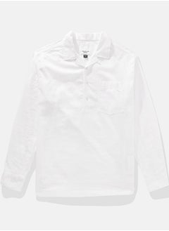 American Eagle Long-Sleeve Linen-Blend Popover Shirt  - Image 4