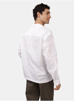 American Eagle Long-Sleeve Linen-Blend Popover Shirt  - Image 2