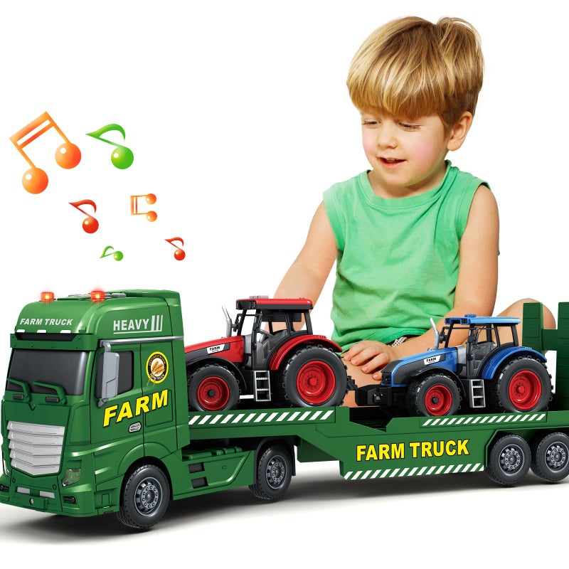 spring flower SpringFlower Toddler Boy Truck Toys 25 Large Farm Vehicles Truck Toy with Tractors3 in 1 Farm Boy Vehicle Christmas Birthday Gifts for Kids 3 4 5 6 Years Old - Image 3