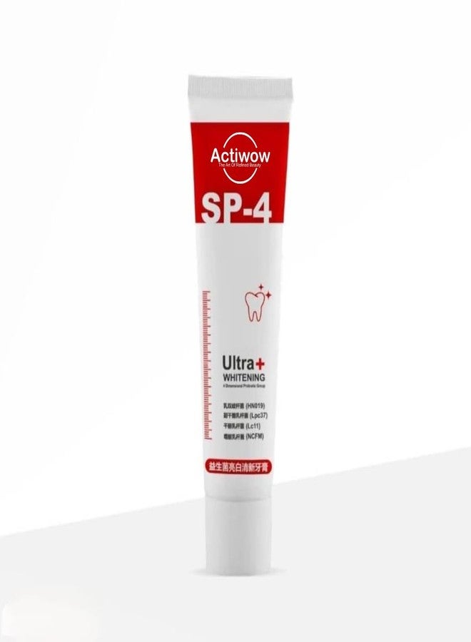 ActiWow SP4 Probiotic Whitening Toothpaste - Ultra Bright Smile & Fresh Breath, Advanced Formula 40g - Image 1