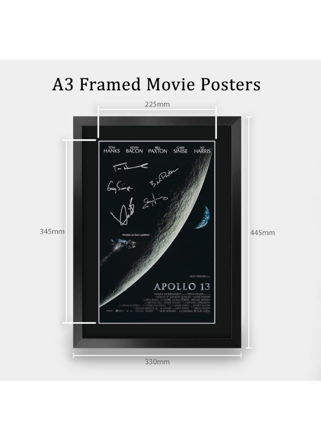 HWC Trading HWC Trading Apollo 13 Movie Poster Tom Hanks, Kevin Bacon 16 x 12 inch Framed Gifts Printed Poster Signed Autograph Picture for Movie Memorabilia Fans - 16" x 12" Framed  - Image 2
