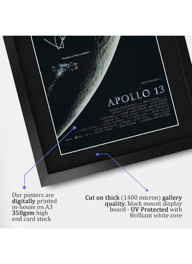 HWC Trading HWC Trading Apollo 13 Movie Poster Tom Hanks, Kevin Bacon 16 x 12 inch Framed Gifts Printed Poster Signed Autograph Picture for Movie Memorabilia Fans - 16" x 12" Framed  - Image 4