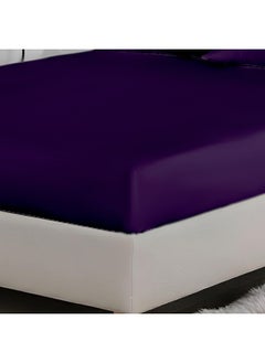 Rest 3-Piece Violet Plush 160X200+30Cm Fitted Bedsheet Set Includes 1 Deep Pocket Fitted Bedsheet And 2 Pillow Covers, Breathable And Machine Washable  - Image 2