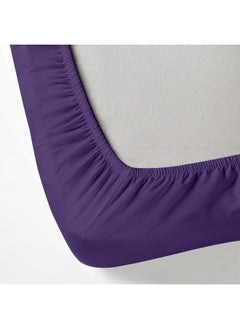 Rest 3-Piece Violet Plush 160X200+30Cm Fitted Bedsheet Set Includes 1 Deep Pocket Fitted Bedsheet And 2 Pillow Covers, Breathable And Machine Washable  - Image 1