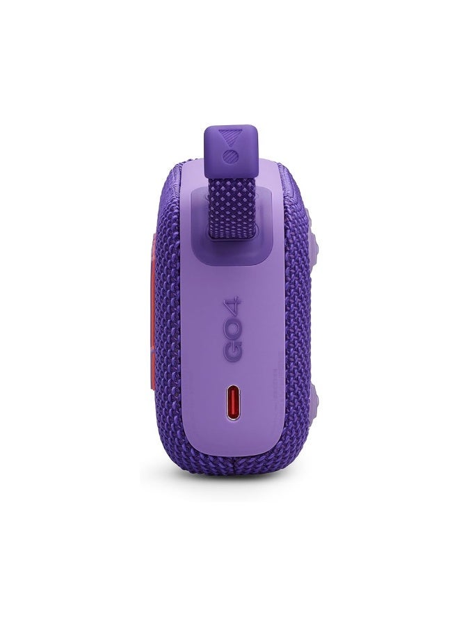 جي بي إل Go 4 Portable Speaker, JBL Pro Sound with Enhanced Bass, IP67 Waterproof & Dustproof, Bluetooth 5.3, Auracast Multi-Speaker Pairing, Up to 9 Hours Playtime, Purple JBLGO4 purple - Image 3