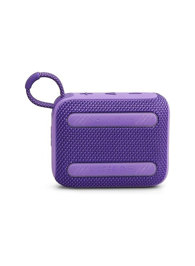 جي بي إل Go 4 Portable Speaker, JBL Pro Sound with Enhanced Bass, IP67 Waterproof & Dustproof, Bluetooth 5.3, Auracast Multi-Speaker Pairing, Up to 9 Hours Playtime, Purple JBLGO4 purple - Image 4