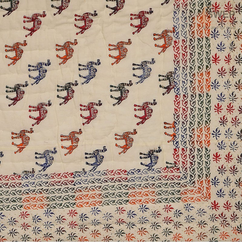 LOARSHY Pure Cotton Animal Printed Quilt | Lightweight and Warm Jaipuri Rajasthani Single Bed Razai | Soft Razai for Winters | Beautiful Gift Item - Image 2