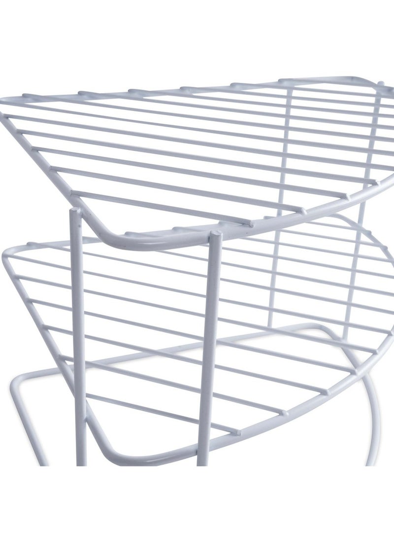 Pan Home Essentials 3-Tier Corner Plate Organizer 25x25x20cm - White - Image 3