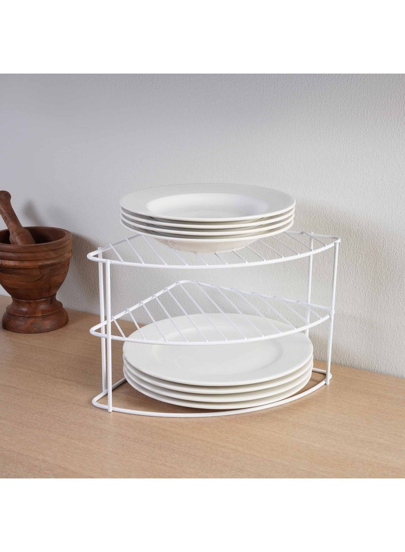Pan Home Essentials 3-Tier Corner Plate Organizer 25x25x20cm - White - Image 5