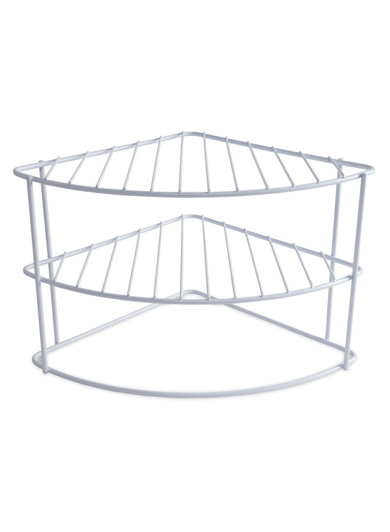 Pan Home Essentials 3-Tier Corner Plate Organizer 25x25x20cm - White - Image 2