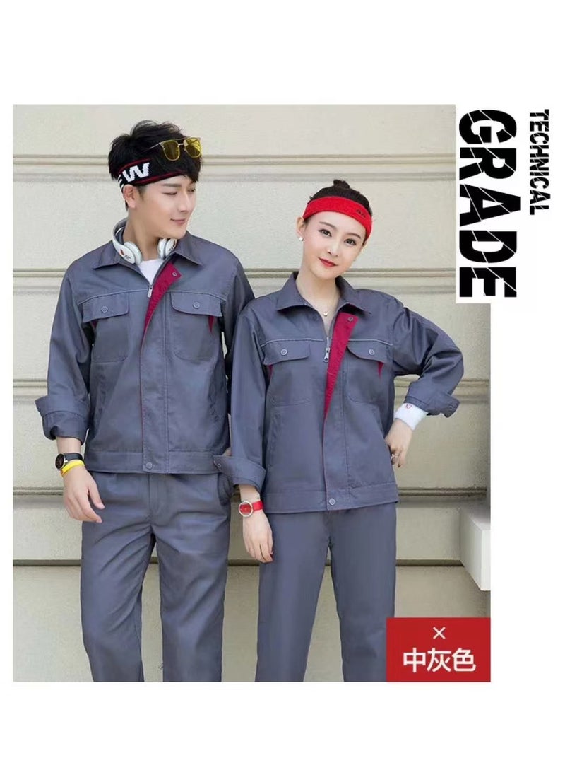 Generic Unisex Long-Sleeve Workwear Uniform Set Grey suit  - Image 1