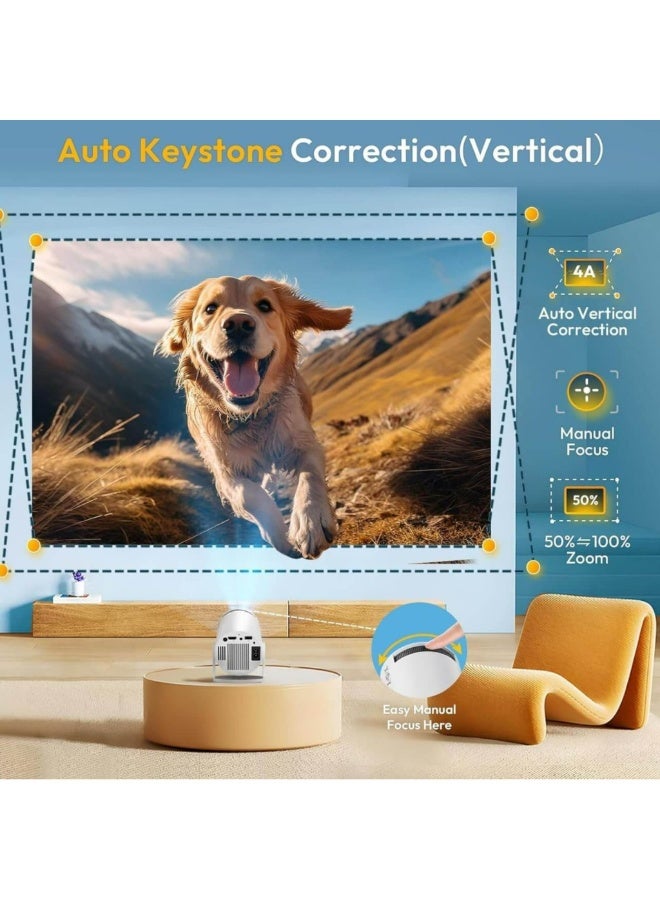 Smartbarry HT88 4K 1080P Mini Projector with WiFi & Bluetooth Portable Premium Android OS Projector, 210° Rotatable Stand, Dust Removal & Heat Dissipation Design for Home Theater, Office, Gaming and Business - Image 3