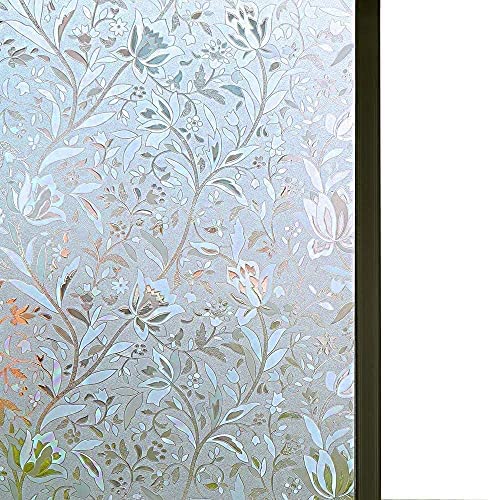 Niviy Niviy Window Film Privacy NonAdhesive Static Cling Window Film Glass Film Decorative Window Films Heat Control for Home Kitchen Office 412 by 3149 