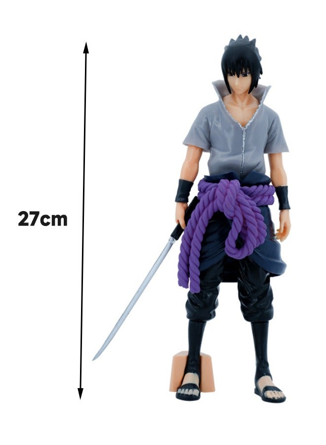 Anime Naruto Uchiha Sasuke Action Figure, Sword of Kusanagi Sasuke Model Figure Statue, PVC Character Model Toys, Collection Gift Creative Cartoon Toy for Boys and Girls 27cm - Image 2