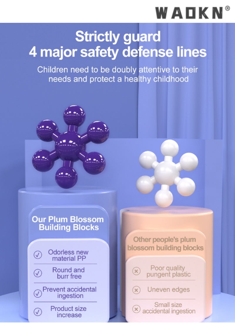 WAOKN 150 pcs Plum Blossom Building Blocks, Educational Toy for Early Learning, Ideal for 3-6 Year Olds, Enhances Creativity and Fine Motor Skills, Perfect for Kindergarten and Home Play  - Image 5