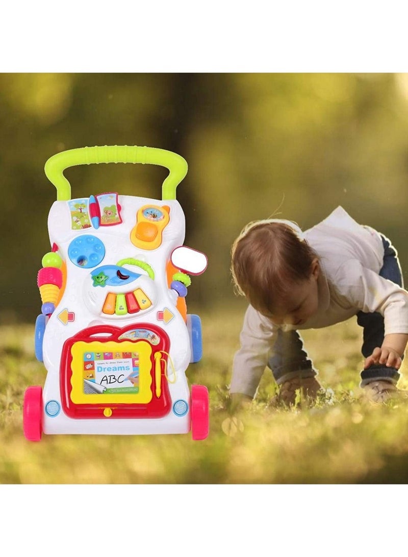 هانجر 2 في 1 الخطوات الأولى أصوات وأضواء الطفل ووكر ممتعة الدفع على طول المشاية - Image 3