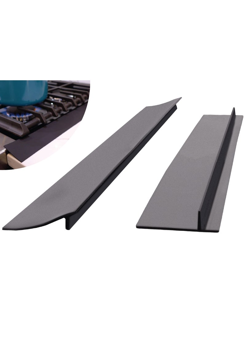 S&T INC. ST INC Stove Gap Covers Silicone Stove or Oven Gap Filler Heat Resistant Crumb Guards 205 Inches x 23 Inches Matte Black 2 Pack 