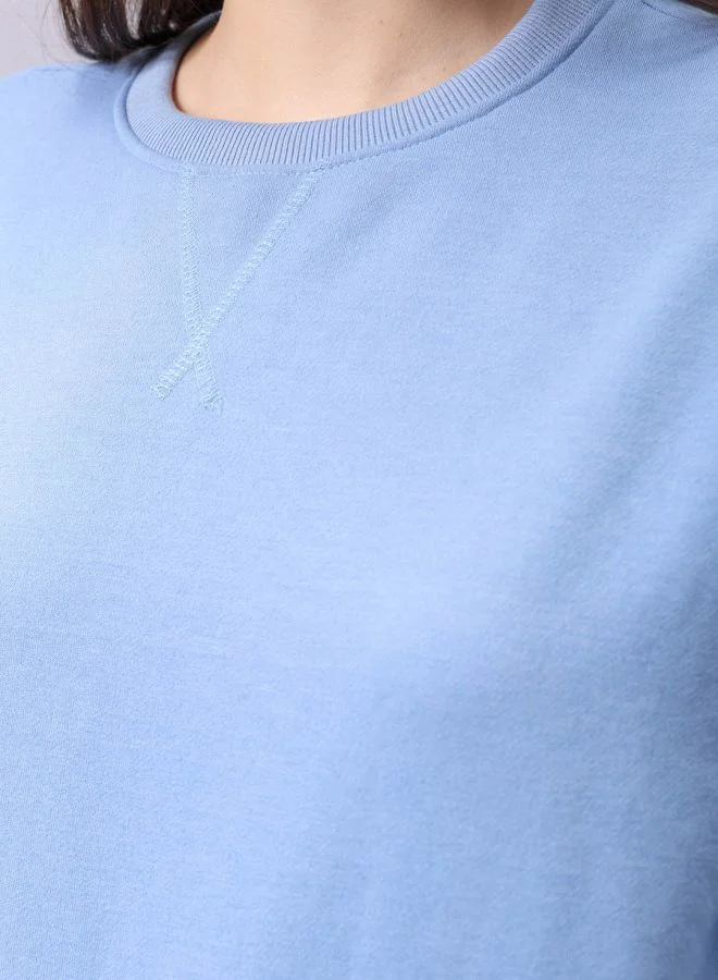 Freehand Women Boxy Fit Solid Oversized Sweatshirt