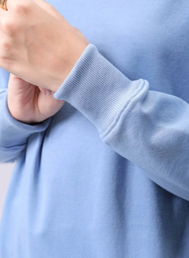 Freehand Women Boxy Fit Solid Oversized Sweatshirt