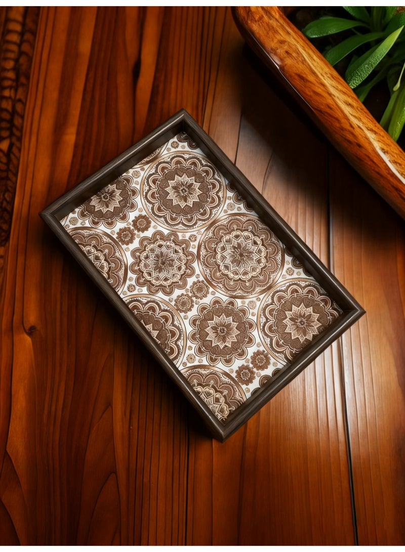 هايدو 2 قطعة صينية خشبية مقاس 20×30 سم، صناديق زينة بتصميم بومبي، لتخزين وعرض المنزل - Image 4