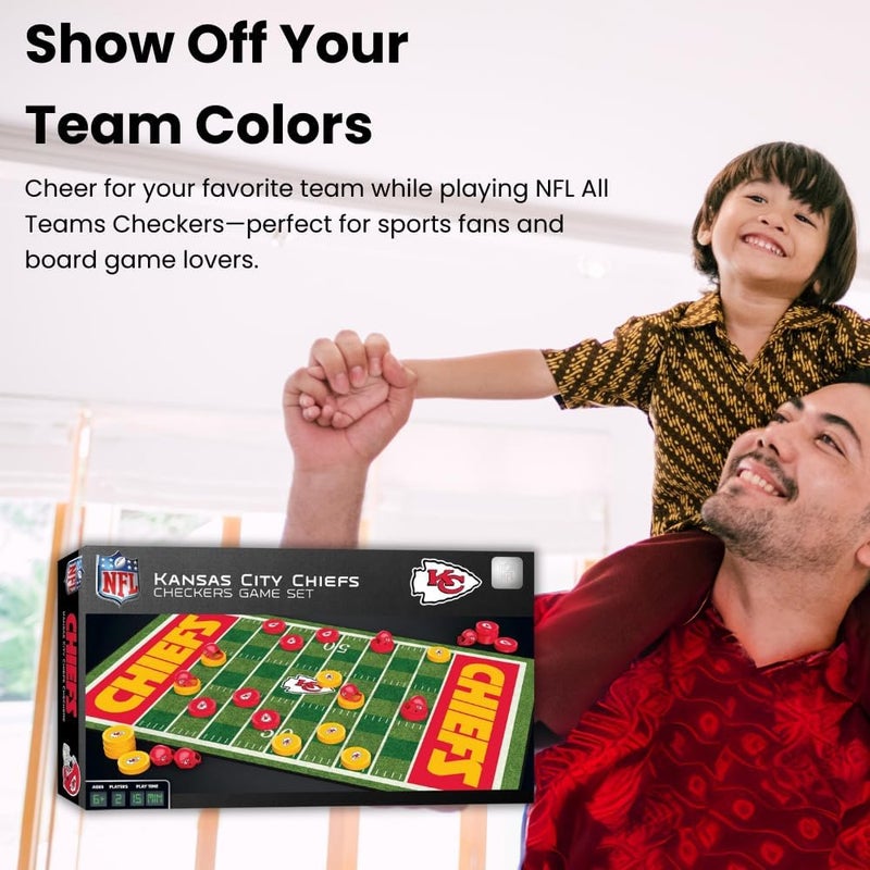Master Pieces Family Game - NFL Las Vegas Raiders Checkers - Officially Licensed Board Game for Kids & Adults - Image 3