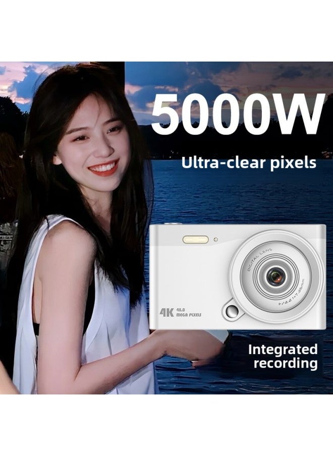 Generic - Ccd HD 4K Pixel Digital Camera Student Entry Mini Card Machine Home Shooting Camera-Color:16g High-speed Memory Card + Card Reader - Image 1