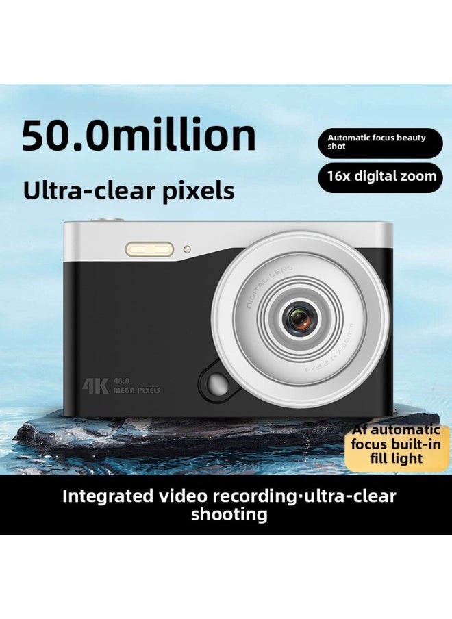 Generic - Ccd HD 4K Pixel Digital Camera Student Entry Mini Card Machine Home Shooting Camera-Color:16g High-speed Memory Card + Card Reader - Image 1