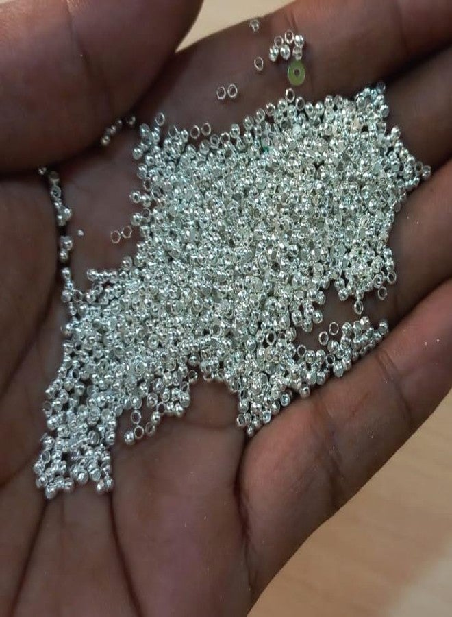 OMX Crimp Tube Beads Jewellery Findings (Very Small Beads for Wire), Net - 16 Gram, 2mm, (Qty - 800 Pc Approx) (Silver) - Image 2