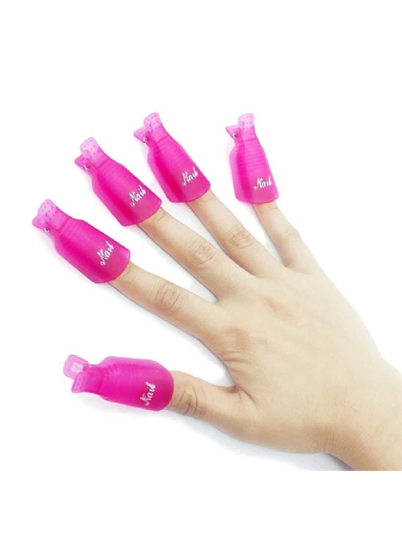 Acrylic Plastic Clips Gel Nail Polish Remover Clips for Nail Art, Set of 10 Pieces - Image 1