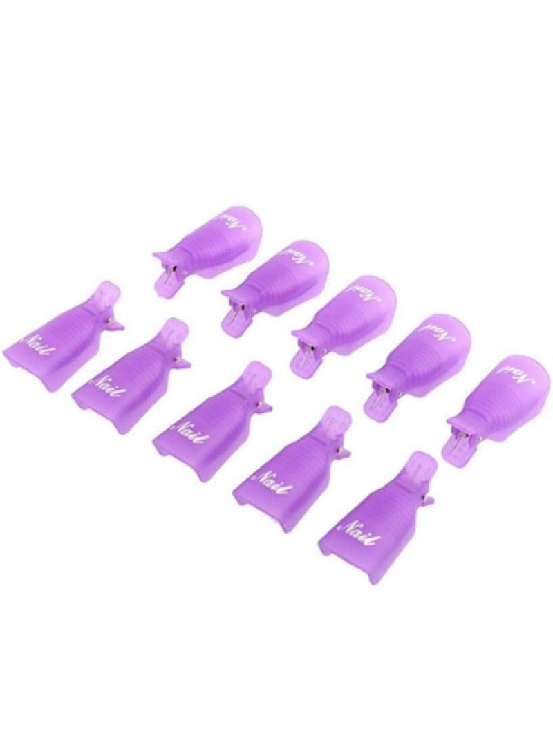 Acrylic Plastic Clips Gel Nail Polish Remover Clips for Nail Art, Set of 10 Pieces - Image 4