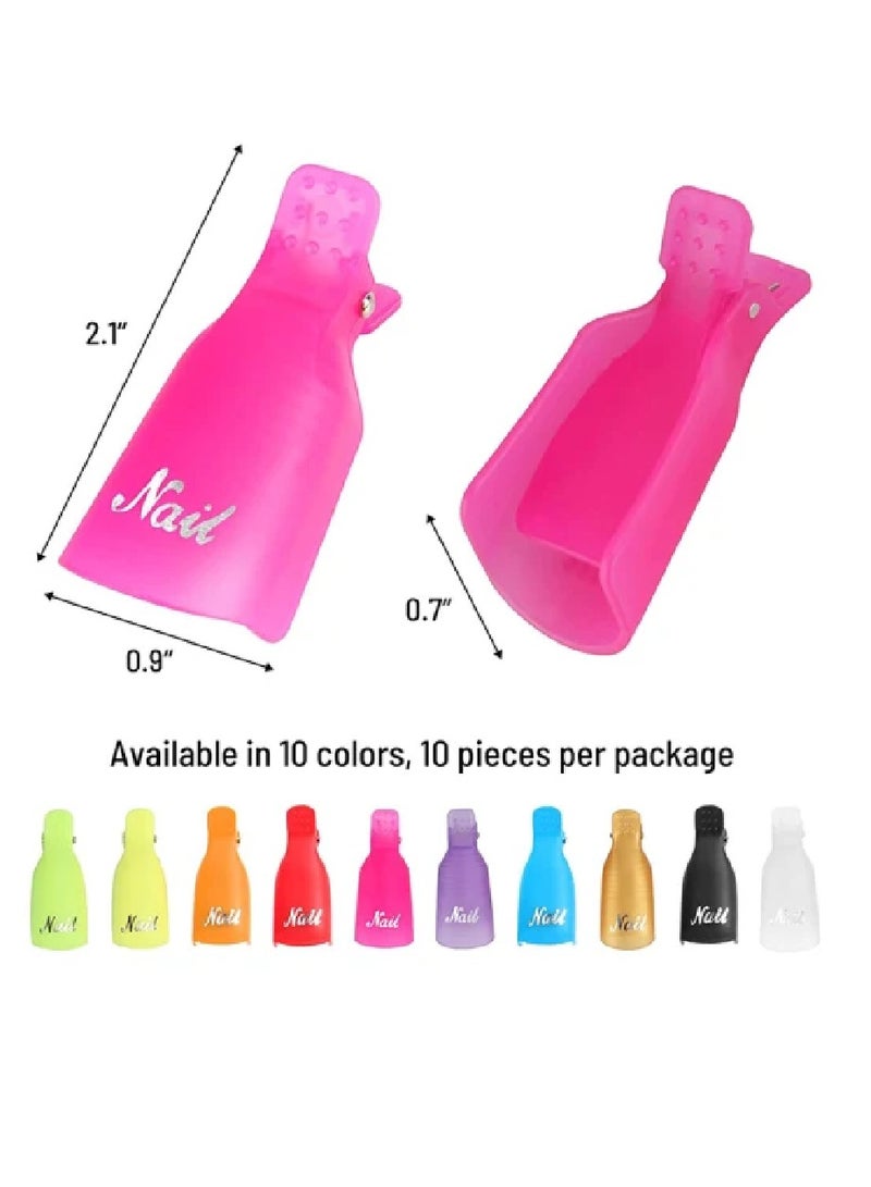 Acrylic Plastic Clips Gel Nail Polish Remover Clips for Nail Art, Set of 10 Pieces - Image 5