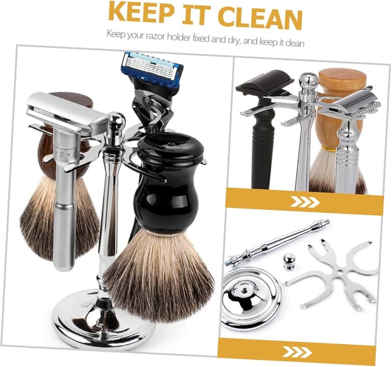 Stainless Steel Razor Stand Holder Adjustable Organizer For Safety Razors And Shaving Brushes - Image 4
