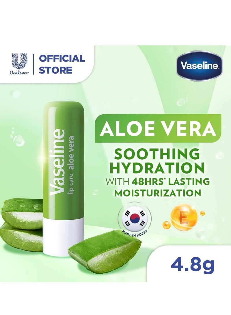 Vaseline Lip Therapy Aloe Vera Lip Balm With Pure Jelly & Rich Aloe Extracts For Shiny & Healthy Lips| Nourishes & Protects Lips| Non-greasy Lip Moisturizer for Naturally Tinted Lips| 4.8 gm - Image 2