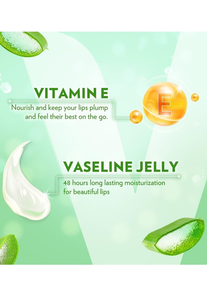 Vaseline Lip Therapy Aloe Vera Lip Balm With Pure Jelly & Rich Aloe Extracts For Shiny & Healthy Lips| Nourishes & Protects Lips| Non-greasy Lip Moisturizer for Naturally Tinted Lips| 4.8 gm - Image 3