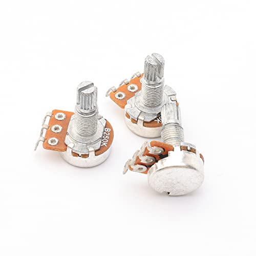 JIUWU Guitar Potentiometers Split Shaft Pots Audio Tone Switch Control Pack of 10 (B250K) - Image 2