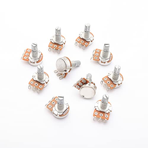JIUWU Guitar Potentiometers Split Shaft Pots Audio Tone Switch Control Pack of 10 (B250K) - Image 5