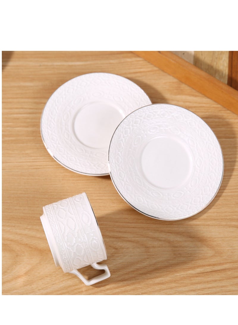 الواحة-TH 6 مجموعات من فناجين القهوة التركية الفاخرة المصنوعة من البورسلين بتصميم أنيق، طقم فناجين إسبريسو عصري، فناجين شاي عربية بوتيك، فنجان قهوة عربية - Image 4