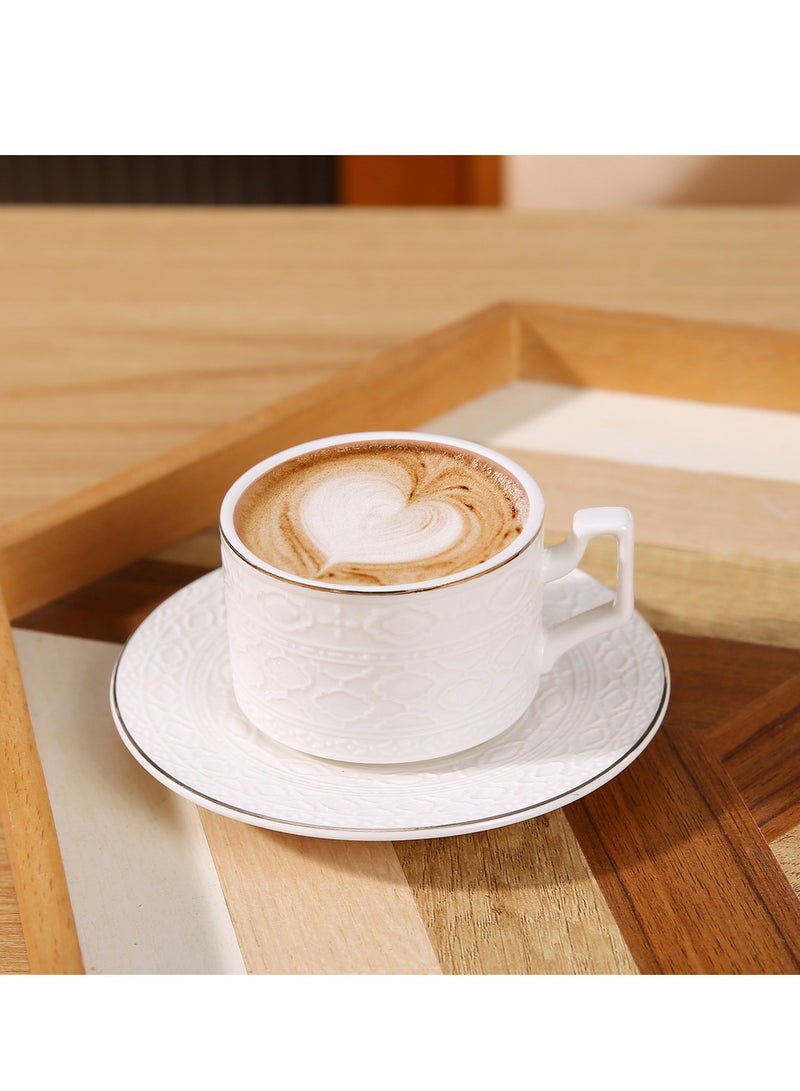 الواحة-TH 6 مجموعات من فناجين القهوة التركية الفاخرة المصنوعة من البورسلين بتصميم أنيق، طقم فناجين إسبريسو عصري، فناجين شاي عربية بوتيك، فنجان قهوة عربية - Image 3