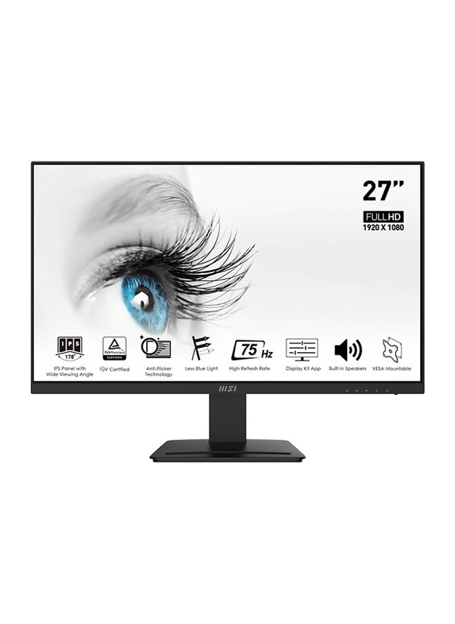 PRO MP273A 27" Professional Business Monitor, FHD 100Hz Anti Glare IPS Display, 1ms MPRT Response Time, 2x 3W Speakers, Adaptive Sync, Display Kit Support, DP / HDMI / VGA, 9S6-3PB4CH-070 Black