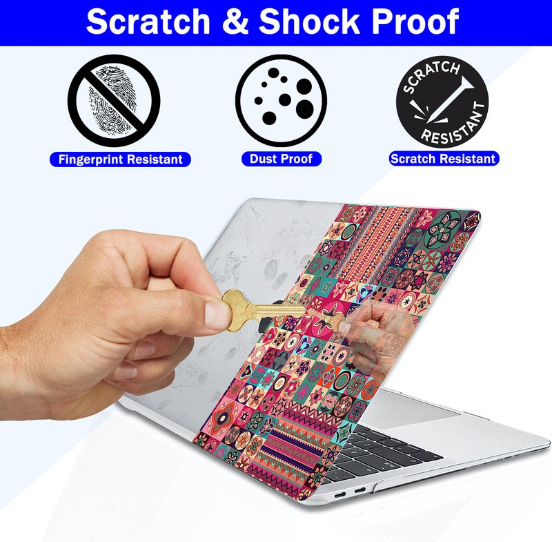 GIOIA BAZAAR Case for MacBook,Plastic Hard Shell Case Cover Compatible with MacBook Air 13 Inch(Release 2020 2019 2018) M1 A2337 A2179 A1932 with Retina Display&Touch Id (Graphic19) Multi-Coloured - Image 5