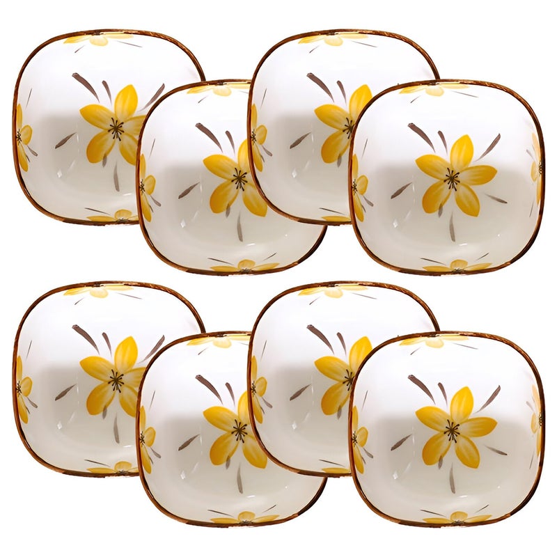 Amillee Ceramic Curry Bowls, Cereal Bowl, Chutney Bowls, Dishwasher & Microwave Safe/Serving Bowls for Kitchen, Dal Katori/Bowls for Vegetable, Ceramic Dip Bowl (8 Pcs) - Image 1