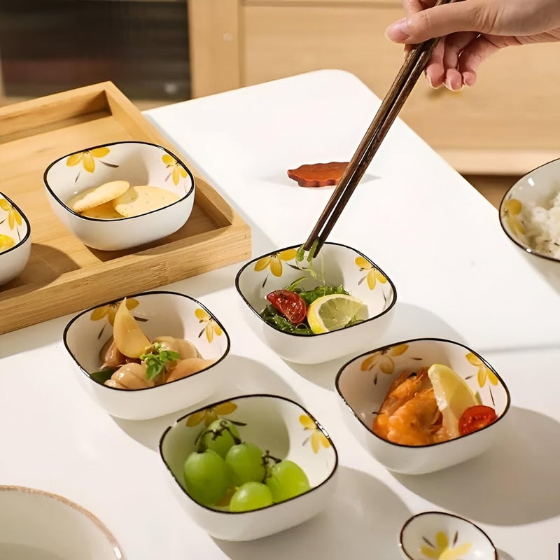 Amillee Ceramic Curry Bowls, Cereal Bowl, Chutney Bowls, Dishwasher & Microwave Safe/Serving Bowls for Kitchen, Dal Katori/Bowls for Vegetable, Ceramic Dip Bowl (8 Pcs) - Image 4