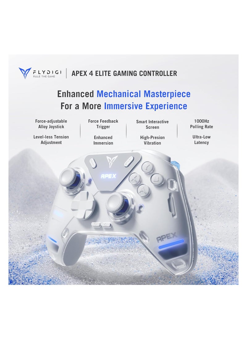 FlyDigi - FLYDIGI APEX 4 Wireless PC Controller Force Feedback Trigger Force-Adjustable Alloy Joysitck Full-Color LED Display 1500mAh 1000hz Report Rate Stereo Vibration PC/NS/Mobile/TV/Android/IOS Native - Image 1