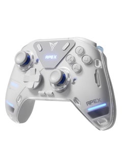 FLYDIGI APEX 4 Wireless PC Controller Force Feedback Trigger Force-Adjustable Alloy Joysitck Full-Color LED Display 1500mAh 1000hz Report Rate Stereo Vibration PC/NS/Mobile/TV/Android/IOS Native